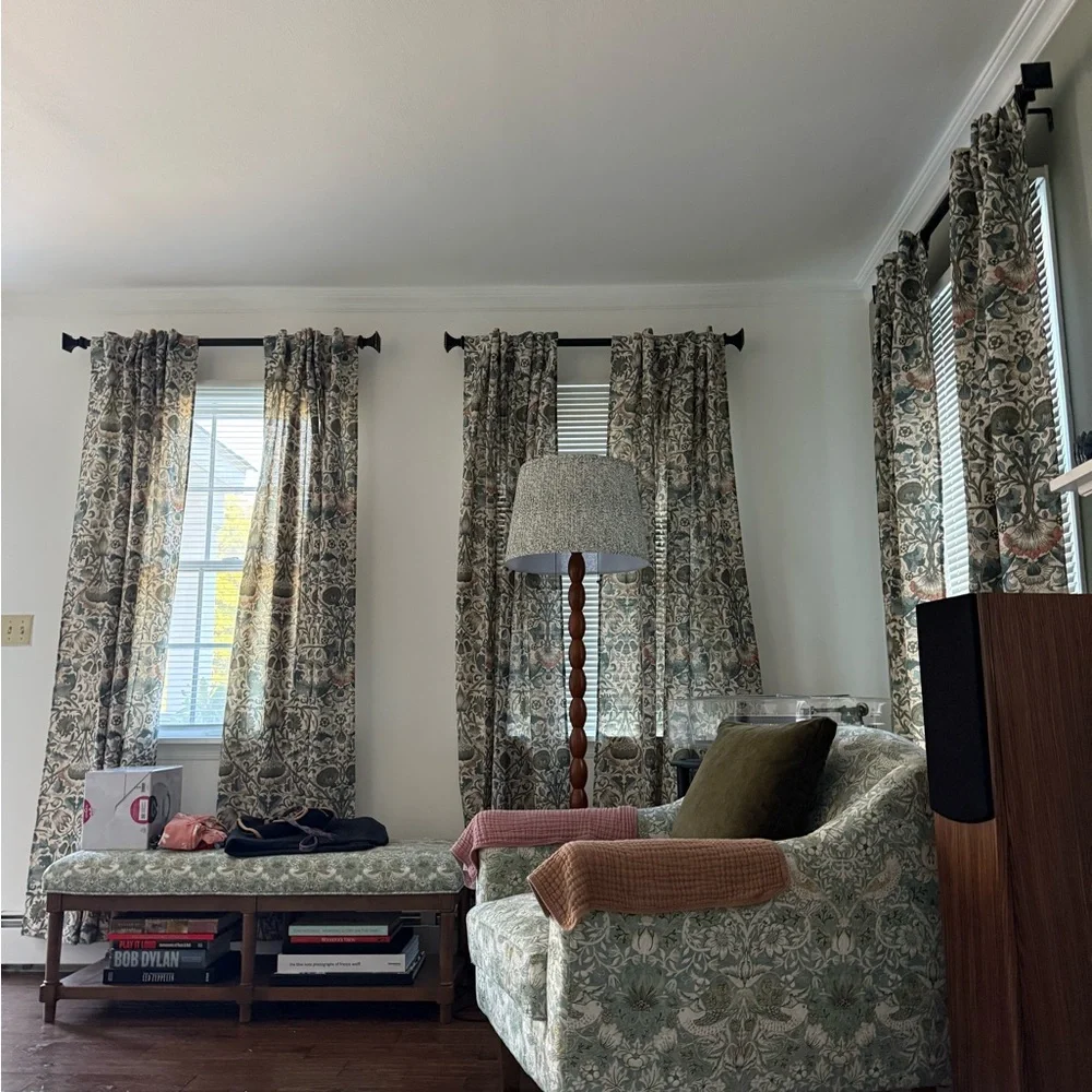 William Morris & Co. Floral Lodden 50”X 96” Window Curtains 2PC Set - Picture 5 of 5